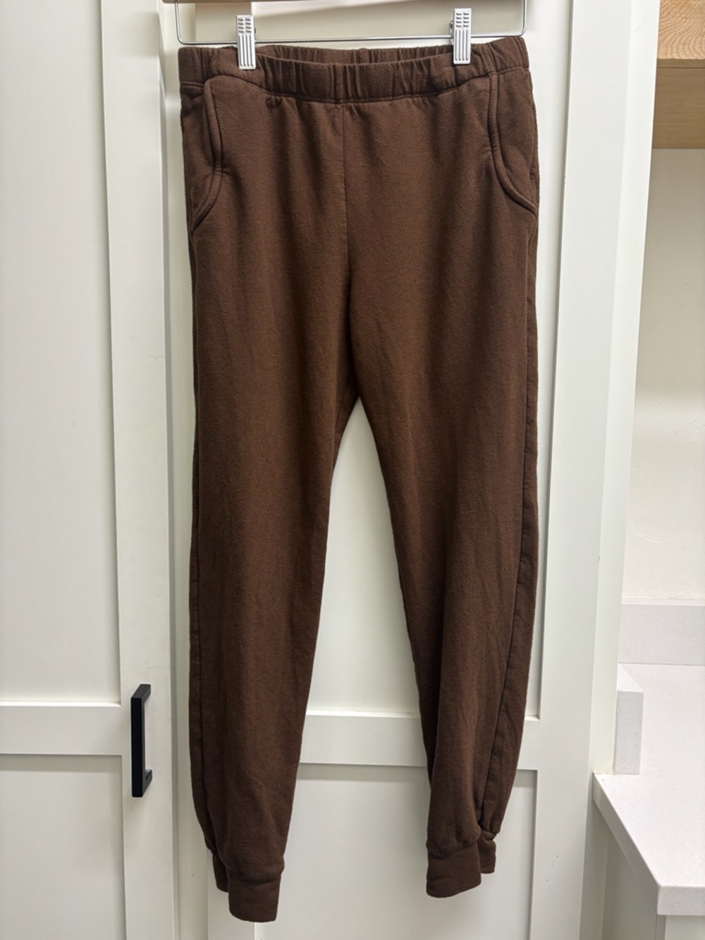 Monrow Softfleece Joggers Brown Elastic Waist Lounge Pants Size Small revolve - Picture 2 of 7